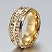 Chryssa Youree Mens Womens 8MM Titanium Stainless Steel High Polished Cubic Zirconia CZ Promise Engagement Band Wedding Ring Size 6 to 12 (SZZ-021) (Size 9, gold)