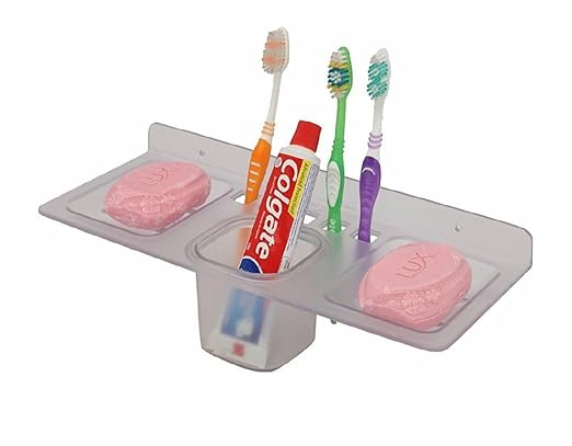 Royal ALFA Unbreakable 4 in 1 Toothbrush, Tumblers & Soap Dish Holder