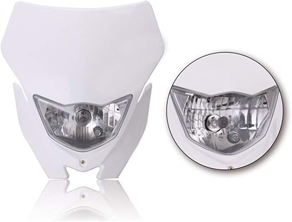 Amazon Miluo Fenオフロードオートバイユニバーサル修正アクセサリーヘッドライトしかめっ面のライトゴーストマスク自動車ヘッドライト12v H4 白 ヘッドライト 車 バイク