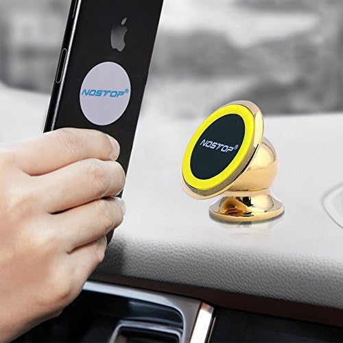 CarBesties Mobile Phone Car Stand, Mini Universal Magnetic Cell Phone Dashboard Car Mount Holder for Any Phone &amp; Mini Tablets Magnetic Cell Phone Holder for Car, Home and Office (Gold)