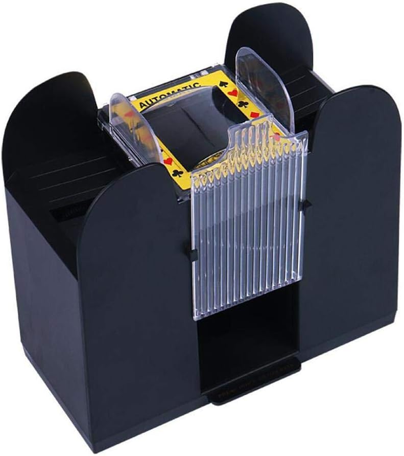 Urnanal Automatic Card Shuffler, Electric Six Decks Capacity Card Shuffler Machine, Battery Operated, Easy to Operate with One Button, Suitable for All Standard Size Cards