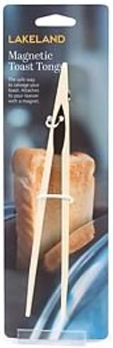 Lakeland Magnetic Wooden Toast Tongs 21cm Toaster Safe Retrieval view 3