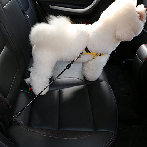 Dog Seat Belt Car Seatbelts for dog Restraint Tether, Chew-proof Cable Seatbelt for Medium Dogs, Coated Cable Vehicle Seatbelts for Safety, Medium Size