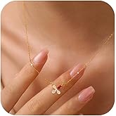 Ruby Clover Necklace for Women, 14K Gold Plated Dainty CZ Lucky Ruby Leaf Choker Necklace to Daughter S925 Sterling Silver Red Crystal Gemstone Birthstone Pendant Necklace for Mother Valentines Day Birthday Jewelry Gifts