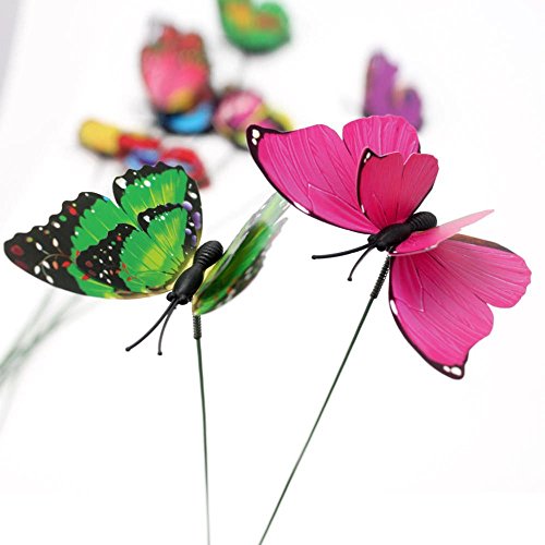 image for OWIKAR Flower Arrangement Butterfly Floral Picks Set of 10Pcs Colorful