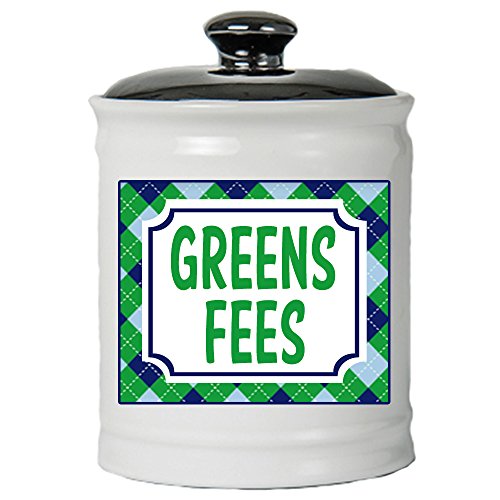 Tumbleweed Cottage Creek Golfing Gifts Greens Fees Piggy Bank Coin Bank/Golf Gifts Dad Gifts Ceramic Decorative Jar [White]