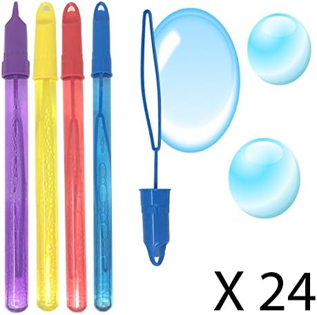 24 Bubble Wands for Kids Party Bags by Laeto Toys and Games Bubbles Sword Wand Bulk Wholesale Party Favour Stocking Wedding Filler