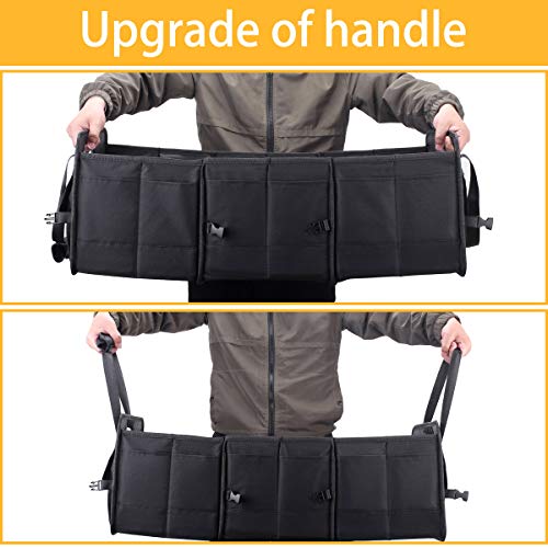 Autoark Multipurpose Car SUV Trunk Organizer with Removable Insulation Leakproof Cooler Bag,Durable Collapsible Adjustable Compartments Cargo Storage,AK-100