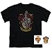 Harry Potter Gryffindor House Crest Youth T Shirt & Stickers (Large) Black