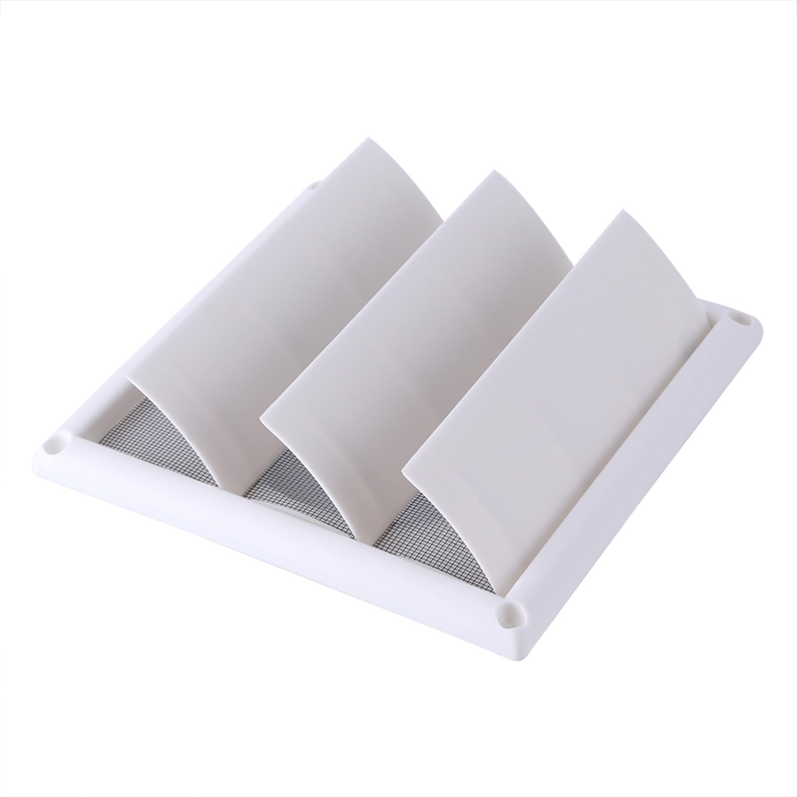 Plastic Vent, 1 x 3-Flap Plastic air Outlet Grille Cover, Wall Duct Ventilation Grille with net for Duct Opening (20 x 20 cm)