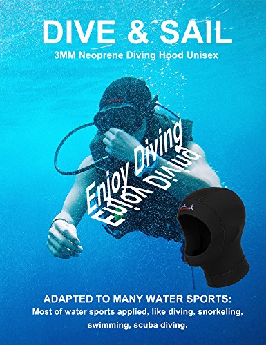 image for Neoprene Dive Hood , DIVE & SAIL Water Neoprene Wetsuits Hood for Men 