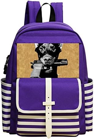 Mini School Backpack For Kindergarten Unisex Children,Print Dog,Purple