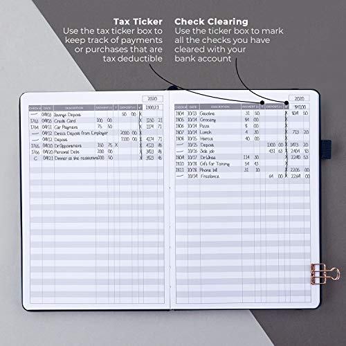 Clever Fox Check Register Deluxe Checkbook Log with Check