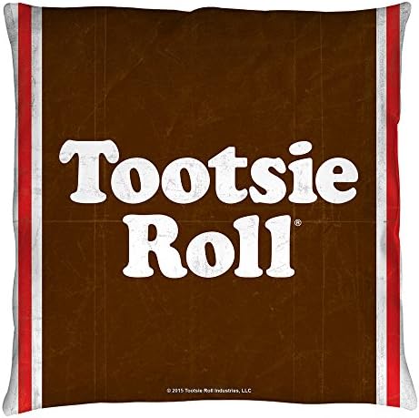 Tootise Roll Wrapper Throw Pillow White 18X18