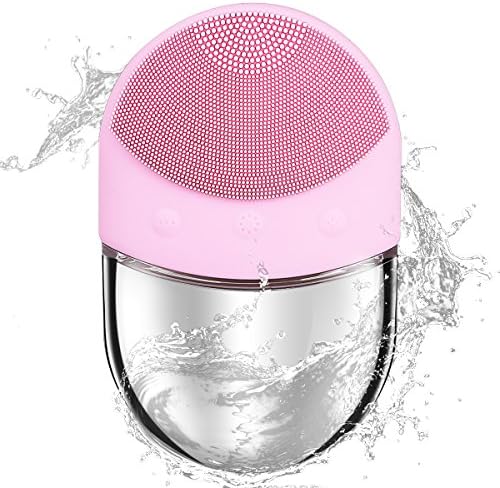 Sonic Facial Cleaner, Yusong Large Wireless Waterproof Rechargeable Silicon Facial Cleansing Brush Massager Electric Portable Handheld Gentle Anti-Aging Skin Care for Women and Men (Pink)