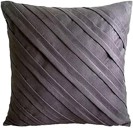 Amazon Com Chocolate Brown Throw Pillows Cover Textured Pintucks