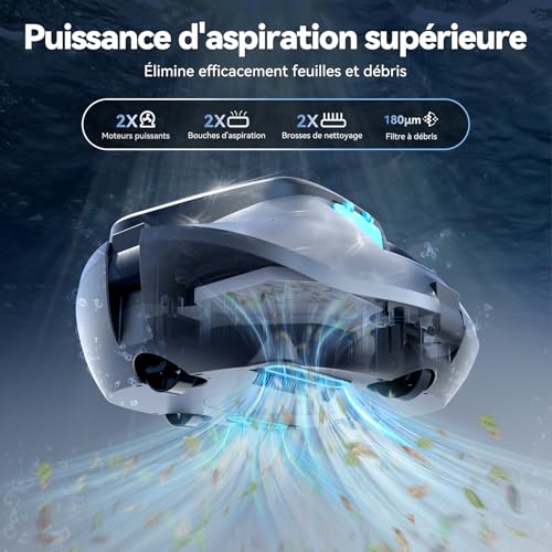 (Upgrade 2026) Pondee X1 Wireless Pool Robot, Above-Ground Pool Vacuum with 120 Min Autonomy, Automatic Parking, Quick Charge 2.5 Hours, for Above Ground and Buried Pools up to 80 m²