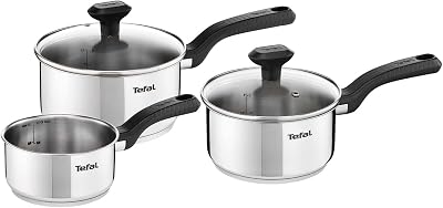 Tefal Comfort Max 3 Piece Stainless Steel Cookware Set Induction