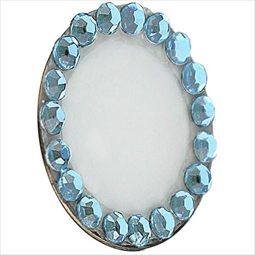 GauGau Tokyo Touch ID Home Button Cover Sticker with Rhinestone Lite Blue White Support Fingerprint Indentification for iPhone7 6s 6 7Plus 6Plus 6sPlus iPhoneSE 5s G2-HBCRS-LB2