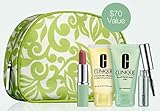 NEW 2015 Clinique 5pc Beauty Color Skincare Makeup Gift Set Dramatically Different Moisturizing Lotion+, Liquid Facial Soap Mild , Lash Doubling Mascara & More! ($70 Value) Travel Size with Cosmetic Bag