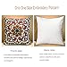 Embroidered Decorative Throw Pillows Cover 18x18 Boho Farmhouse Square Pillow Case for Couch Sofa Bed, Plant Floral Patterns Home Decor Pillows Cover, Embroidery Pattern Fall Pillow Cover