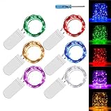 Smartdio [ 6 Pack ] Fairy String Lights 7.2ft 20 LEDs Copper Wire Battery Powered Fairy Rope Light for Wedding Centerpiece,Party,Table Decorations with 12pcs Standby Batteries (6 Colors)