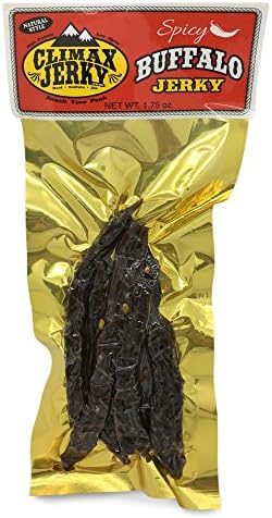 BEST Premium Natural Style Kippered Cut Thick Strips 1.75 OZ. Buffalo Jerky - No Preservatives - High Protein - Low Carbs - Buy Multiple Packs & Save! (Buffalo Spicy, Spicy 1 Pack)