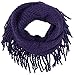 Winter Infinity Scarf in Knit Pattern with Tassels Crochet Circle Scarf, Purple