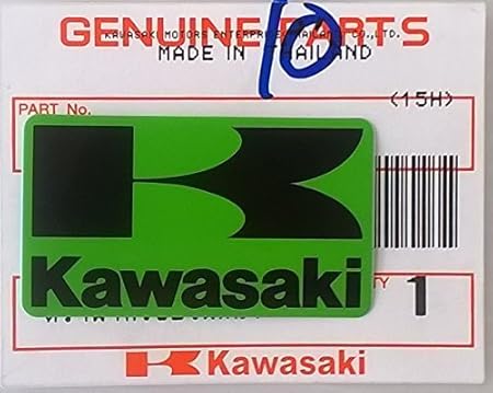 BRAND NEU 100% GENUINE Original KAWASAKI ' K ' Mark Aufkleber Aufkleber GRÜN / SCHWARZ 42mm x 24mm