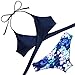 RXRXCOCO Womens Padded Push-up Bikini Set Bathing Suits Two Pieces Swimsuit Navy