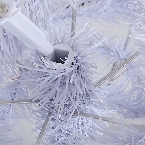 Randaco Albero di Natale artificiale, 150 cm, con 350 punte, difficilmente infiammabile, in PVC, albero di Natale, decorazione natalizia, colore: bianco