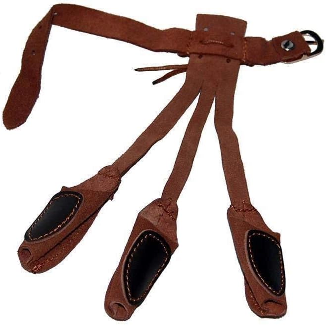 Toparchery Leather 2 Straps Arm Guard & 3 Finger Protective Gloves for Recurve Compound Long Bow Hunting Shooting Brown : Sports & Outdoors