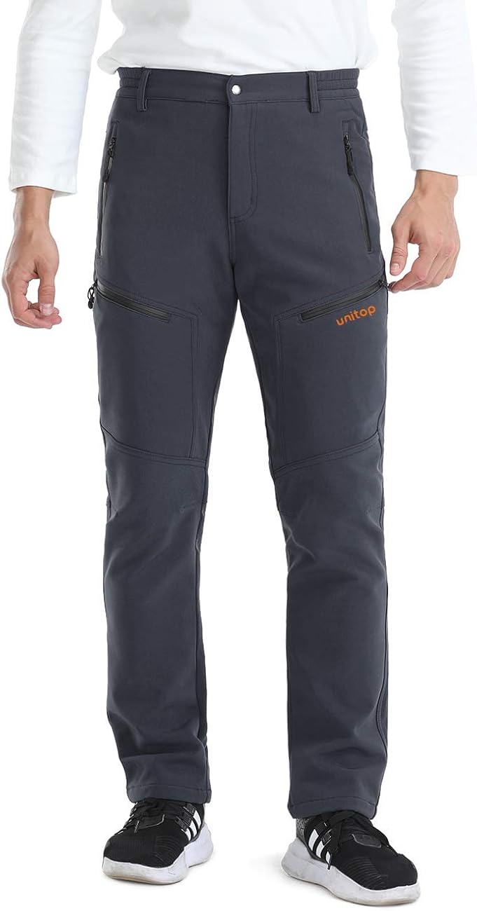 Unitop Men's Winter Warmth Hiking Pants Water-Resistant Ski Snow Pants : Clothing