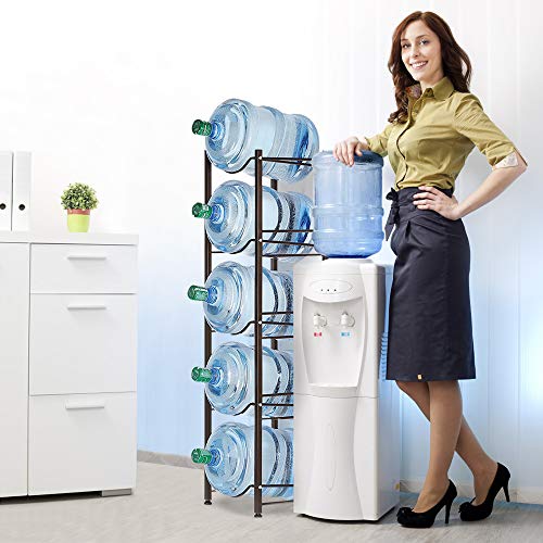 Nandae Water Cooler Jug Rack, 5-Tier Heavy Duty Water Bottle Holder Storage Rack for 5 Gallon Water Dispenser, Save Space