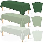 SEBMNOO Sage Green Plastic Tablecloth Rectangle Table Decorations, Plastic Table Cloth Disposable Tablecloths Waterproof for Birthday Baby Shower Thanksgiving Bridal Wedding Party Decoration