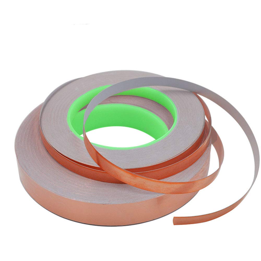 senvenelec Double-sided copper foil shielding tape - Double-Sided Conductive - (50m/19.7 inch×20 mm)×1 - EMI and RF Shielding, Paper Circuits, Electrical Repairs, Soldering, Crafts - 1 Pack