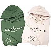 Chillever Personalized Bestie Sweatshirt, Embroidered Hoodie for Bestfriend, Gift for Sister, Birthday, Galentine’s Day