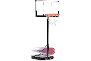WIN.MAX Basketball Hoop Outdoor 3-10FT Adjustable Height, 29-44Inch Backboard, Swimming Pool Basketball Hoop & Goal for Toddlers/Kids/Adults Indoor