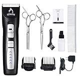 PATPET professional 2-Speed Pet Grooming Clippers, Low Noise 2200mA Li-ion Battery Rechargeable Cordless Grooming Clippers Kit,Heavy Duty Electric Hair Trimmer For Dog & Cat (Black)