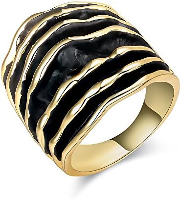 Two Tone Fashion Rings Gold Chuncky Rings Big Wide Statement Rings for Women