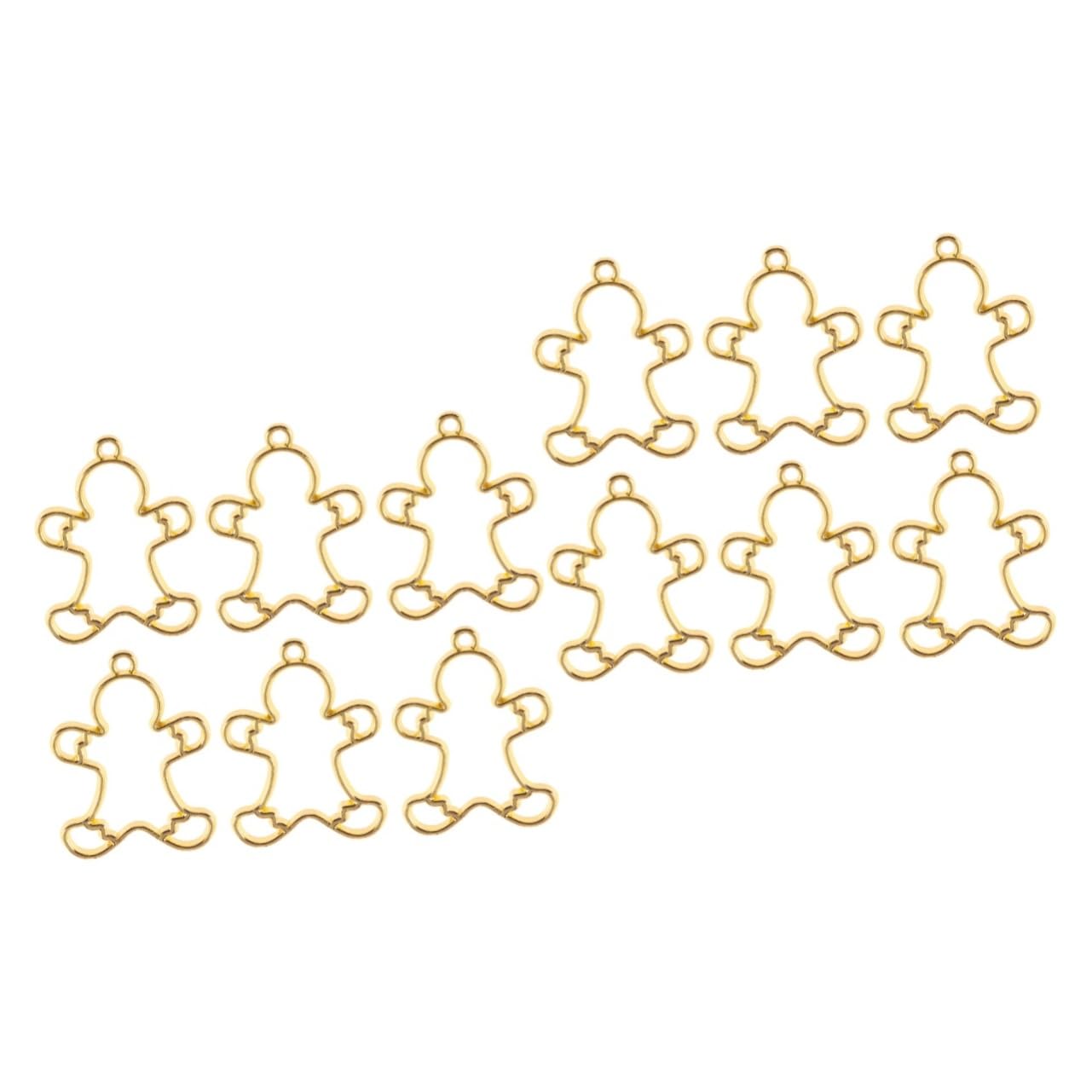 EXCEART 20 Pcs Epoxy Frame Open Bezel Charms Christmas Jewelry Charms Frames Silicone Xmas Mold Xmas Alloy Christmas Charm The Open Bezel s Set Zinc Alloy Metal