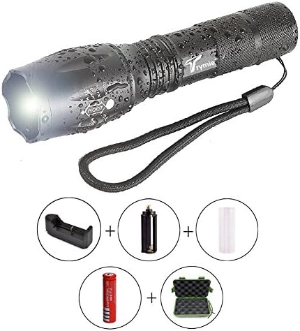 5 Modes 1PACK 900 Lumen Bright Tactical Portable Waterproof Zoomable Adjustable Flashlight with Rechargeable 18650 Lithium Ion Battery Charger for Outdoors Home Emergency Gift-Giving