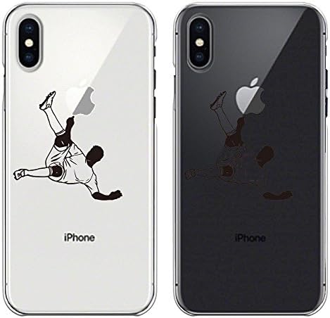 iPhoneX Transparent hard Shell Case Anti-Scratch Clear Soccer overhead kick!