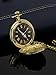 Mudder Smooth Antique Quartz Pocket Watch with Steel Chain (Gold)