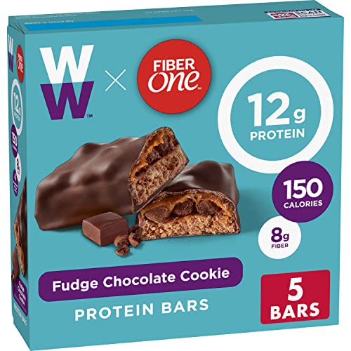 FIBER ONE WEIGHT WATCHERS CHEWY PROTEIN BARS, PEANUT BUTTER COCOA CRUMBLE, 5 CT
