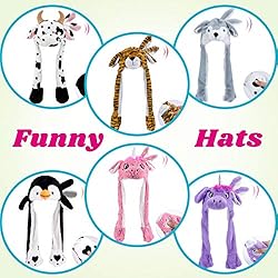 Hopearl Cow Hat with Ears Moving Jumping Pop Up