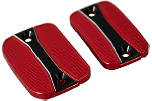 NAWENSON Motorcycle Front Clutch & Brake Fluid Reservoir Caps, 2 pieces, for Ducati Monster 696 2008-2014 for Monster 821 2014-2017 for Hypermotard 939 2016-2017 (Red)