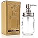 Glass Jar Soap Dispenser - Silver Liquid Pump for Bathroom & Kitchen - Rust Proof Stainless Steel