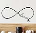 Wall Decal #2 Dance Love Forever Infinity Symbol. Cute Ballet Vinyl Wall Quote Saying Inspirational Lettering Motivational Art Sticker Wall Decor