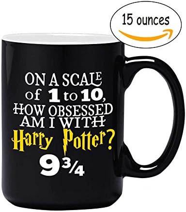 Large Harry Potter Coffee Mug - Funny Saying How Obsessed Am I With Harry Potter? 9 3/4 - Hogwarts Express Coffee Cups &amp; Mugs, 15 oz